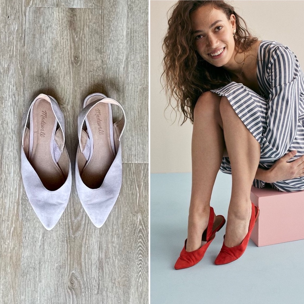 Madewell ‘Ava’ Slingback Suede Flat in Antique Purple